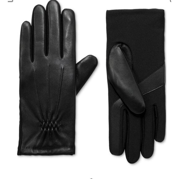 Brand New Isotoner Women's Size L/XL Brown Genuine Leather Gloves - Picture 1 of 4